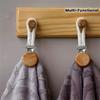 2Pcs Non-punching Cotton Rope Bathroom Multi-functional Towel Clip, Kitchen Storage Small Clip Beech Round Head Rust-proof