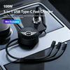 3-in-1 USB Type-C Fast Charger Plug Car Telescopic Data Cable For Mini Cooper JCW Works F54 F55 F56 F57 F60 R50 R52 R53 R55 R56