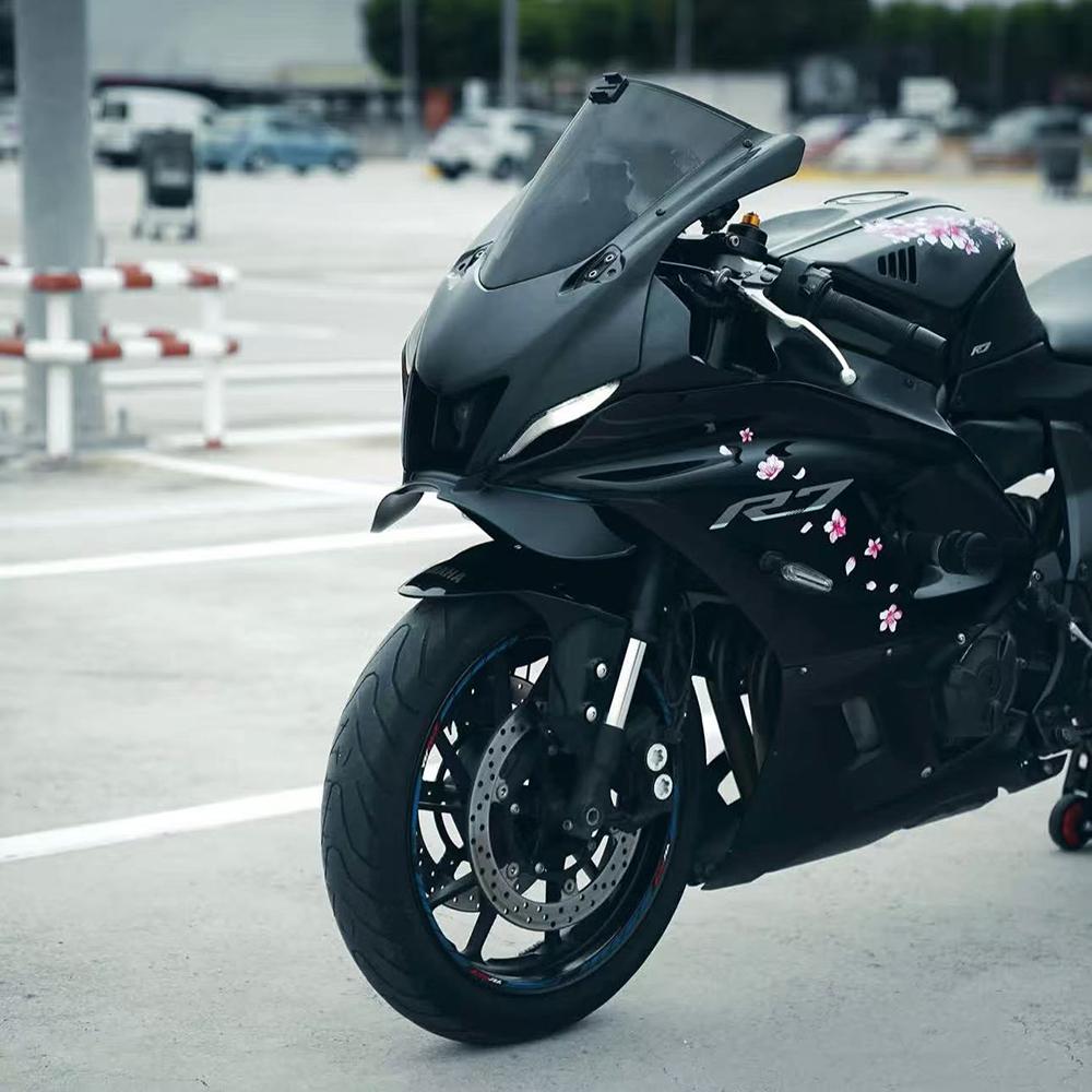 For YAMAHA R7 2022-2025 Motorcycle Beak Winglet Downforce Naked ABS Plastic Frontal Spoilers Front Lower Lip Spoiler Fixed Wing