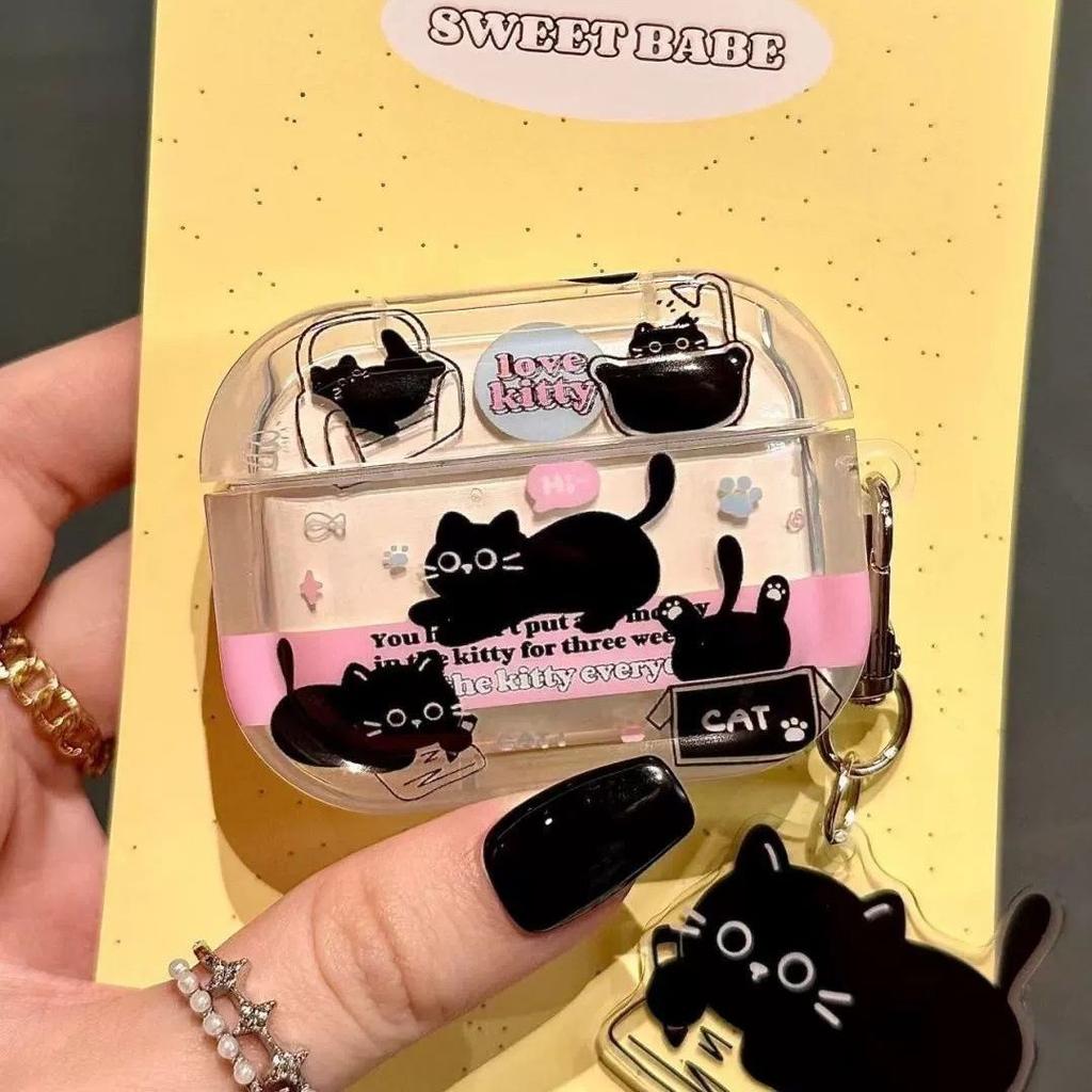 English black cat is suitable for airpodspro1 generation 1 generation Bluetooth protective case Apple AirPods 1 generation earphone case