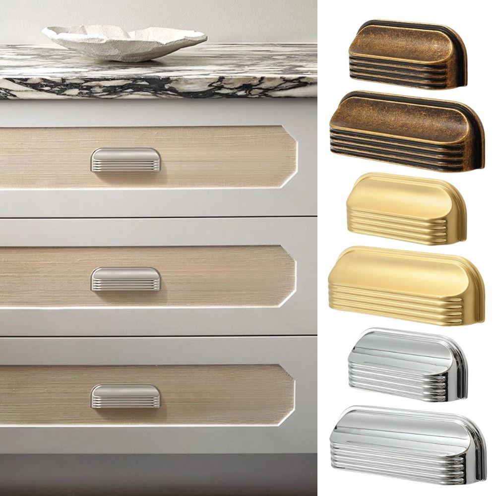 Zinc Alloy Material Drawer Pulls Curved Edges Design Drawer Handles Kitchen Cabinets