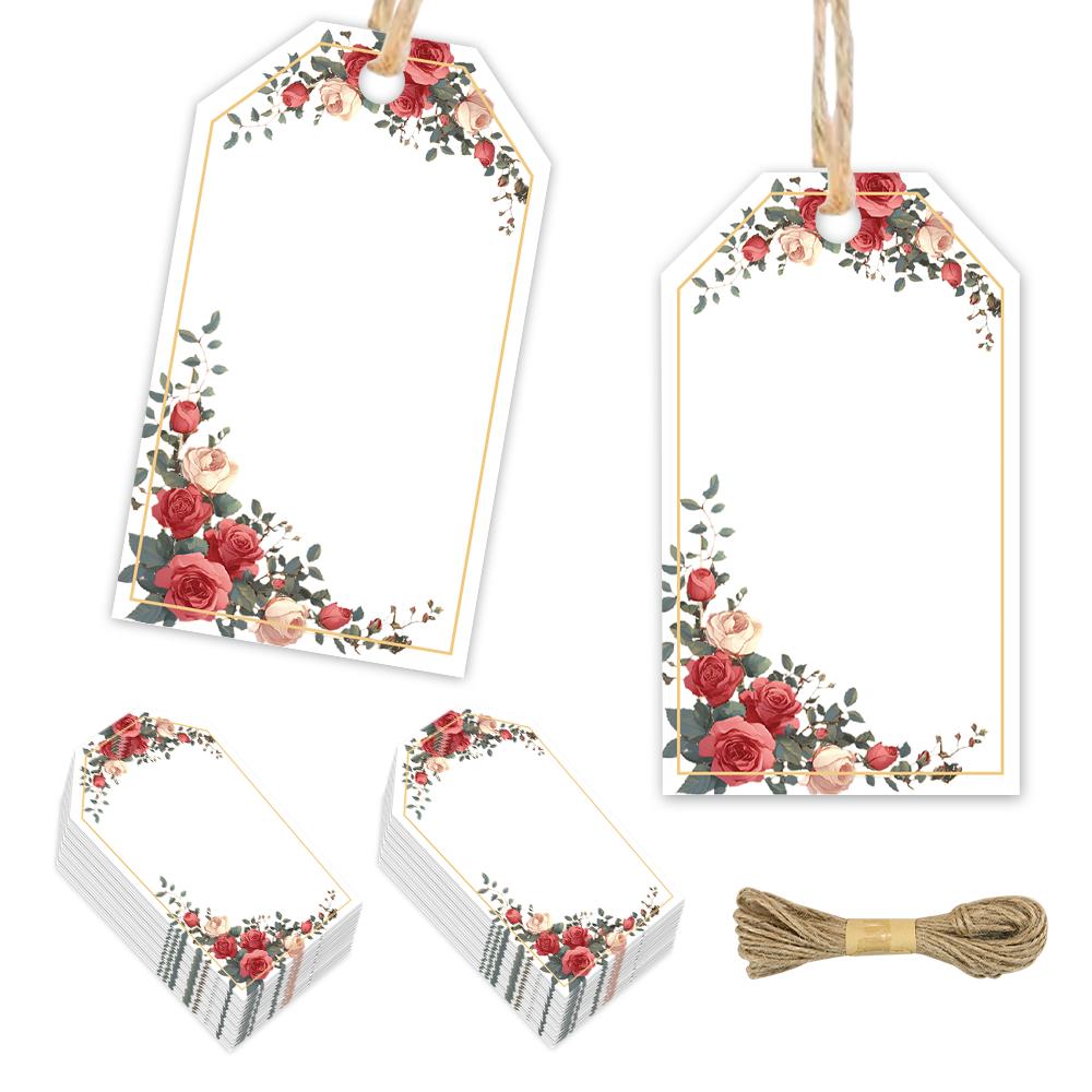 40pcs, Christmas tags, gift labels, party decorations, DIY cards, holiday home decor, greeting cards, party cards, gift twine