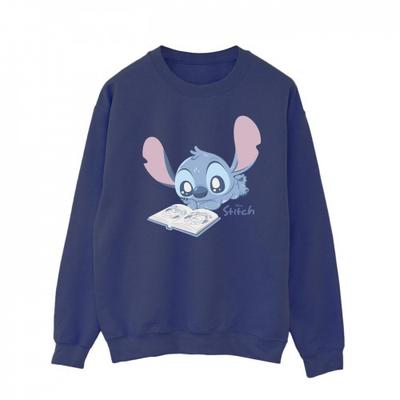 Mens Reading Lying Down Lilo & Stitch Sweatshirt