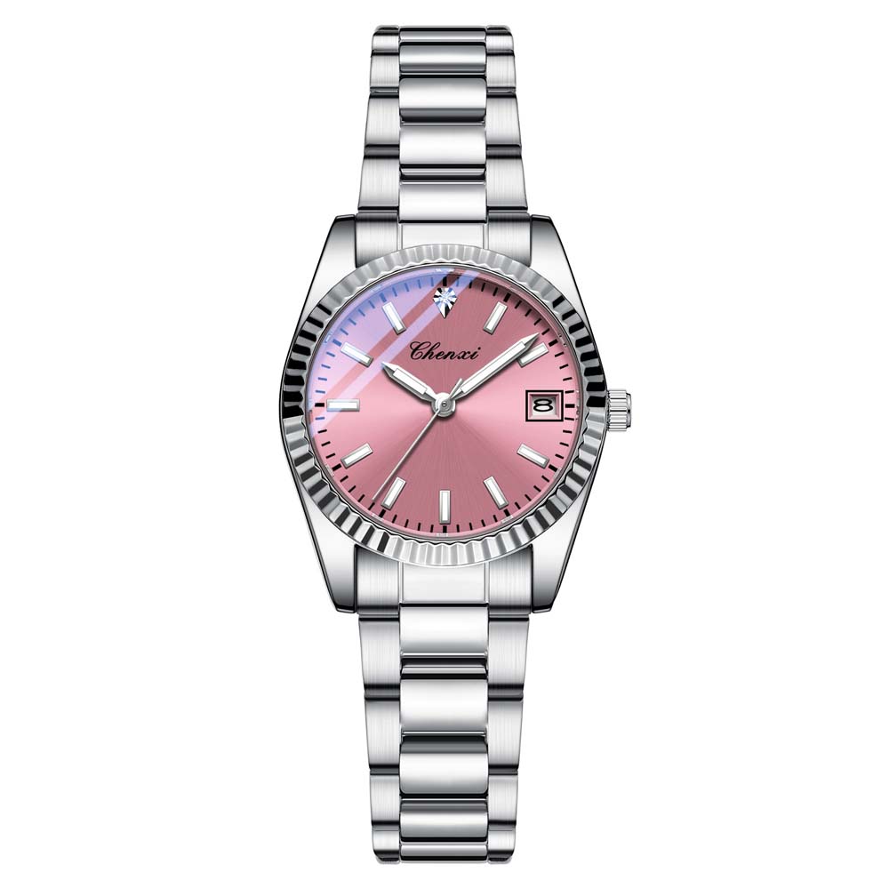 CHENXI Couple Watches Men's Quartz Watch with Date Stainless Steel Strap Water-Resistant Business Casual Style Ideal Couple Gift