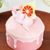 Pink Fruit Cream Simulation Mini Cake Slow Rising Squishy Toy Dessert Stress Relief Squeeze Fidget Toy