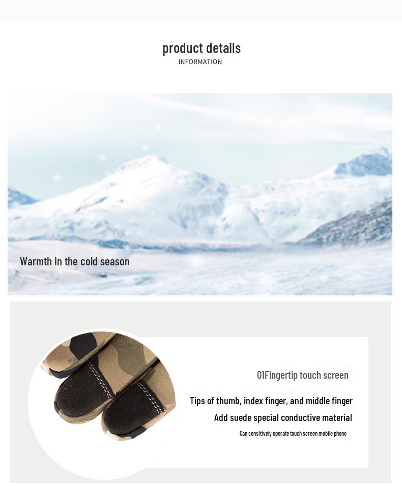 Men's Winter Touchscreen-Enabled Waterproof Non-Slip Cotton Gloves for Riding, Skiing, and Cold-Weather Protection.