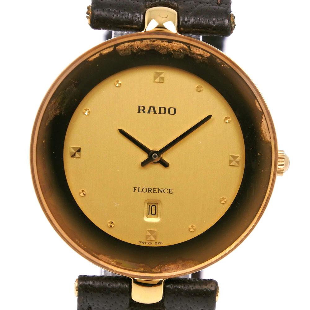 

RADO Florence Watches 160.3677.2 Brown/gold goldDial Plated Gold/leather Quartz Analog display mens Used
