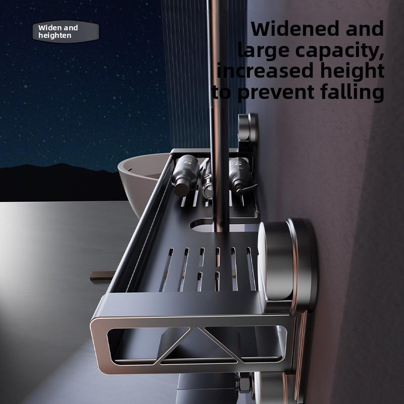 Shower Caddy Suction Cup Shelf With Plastic Aluminum For Bathroom Storage Organizer