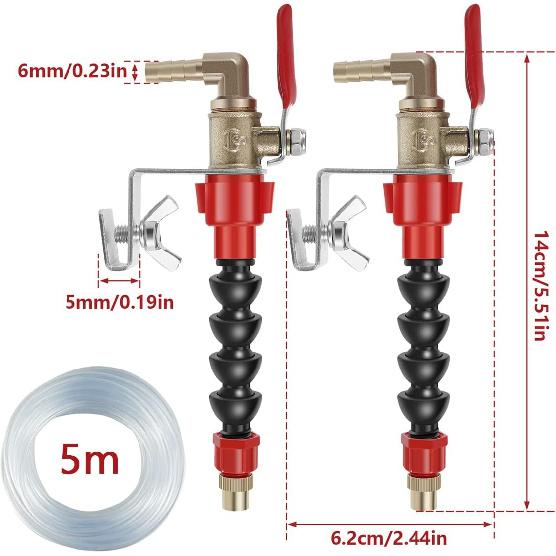 Dust Remover Water Sprayer for Cutting Machine, with 5m Water Pipe, Universal Non-conductive Sprinkler Nozzle Misting System, High-Speed Dust Remover