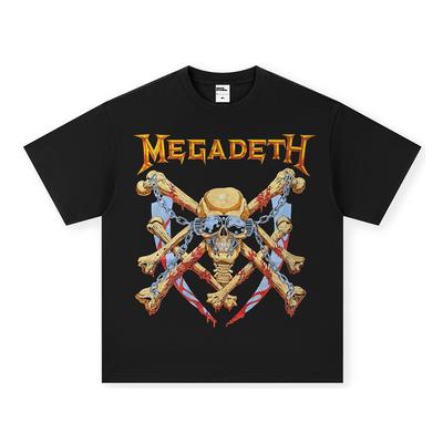 2025 Megadeth Rock Heavy Metal Αμερικάνικο Ρετρό Σχέδιο Φαρδύ Μόδα Μάρκα Βαμβακερό Βαρύ Βάρος Μακρύ Κοντομάνικο T-shirt