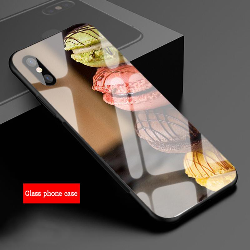 Custodia per telefono in vetro temperato Macaron per iphone 12 11 Pro Max 5 6 7 8 PLUS X XS XR XSMax Guscio 12Pro Copertura Guscio