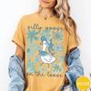 Dumme Gans Auf Freiem Fuß T-Shirt, Boho Floral Gänse Shirt, Lustiges Gänse T-Shirt, Übergroßes Grafik Retro Vintage T-Shirt