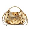 Woven Mini Tote Bag Women Structured Oval Crossbody With Drawstring PU Leather Retro Chic Everyday Shoulder