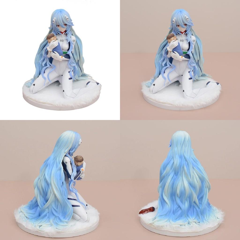 Hair Long Evangelion Blue Ayanami Rei Pvc Action Figures Model Toy Decoration