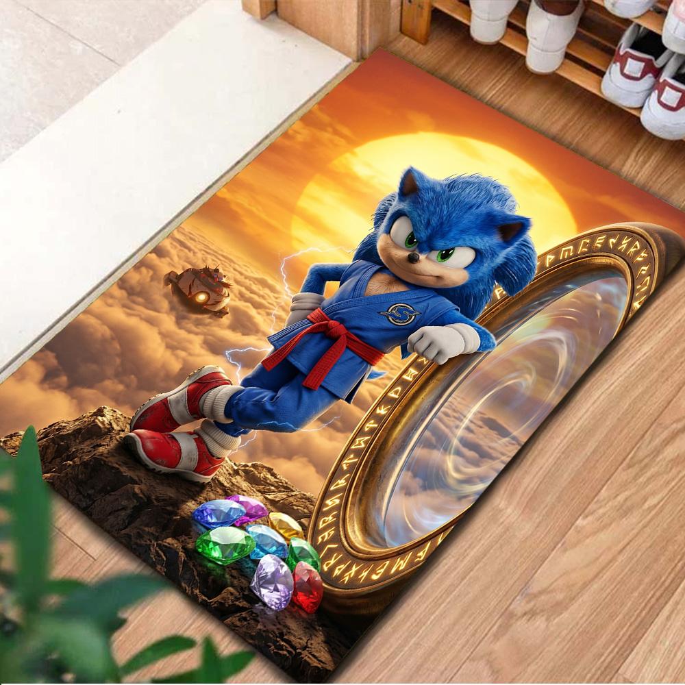 Sonic the Hedgehog Carpet Floor Mat Home Room Decor Washable Non Slip Large Area Gamer Bedroom YUN6512