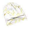 ZLIENSZUS Minimalist Knit Hat Suitable for Adults - Neutral Tone Golden Leaf & Flower, Elegant 2D Flat Printing, Versatile for Quiet Style, Casual & F