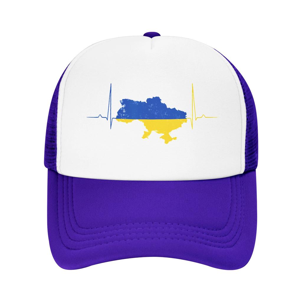 Ukraine Heart Ukrainian Heartbeat Mesh Baseball Cap Unisex Outdoor Trucker Hat Hat Adjustable Summer Trucker Hats