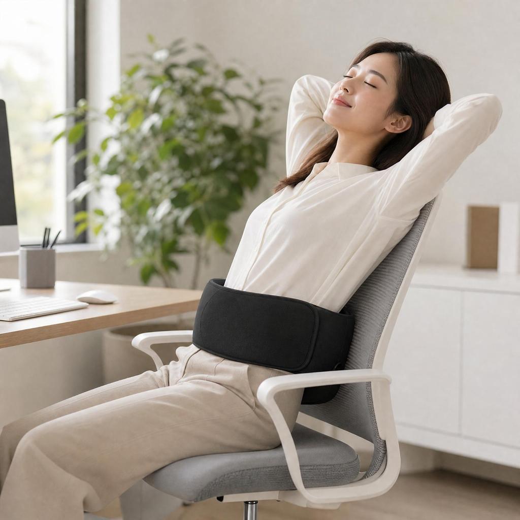 Support Cushion with Hook-and-Loop Closure Padded Enclosing Back