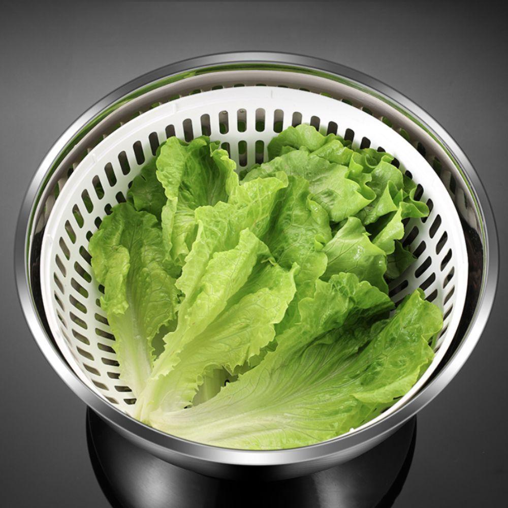 Stainless Steel Vegetable Dehydrator Manual Vegetable Drain Basket Fruit Washer  Home