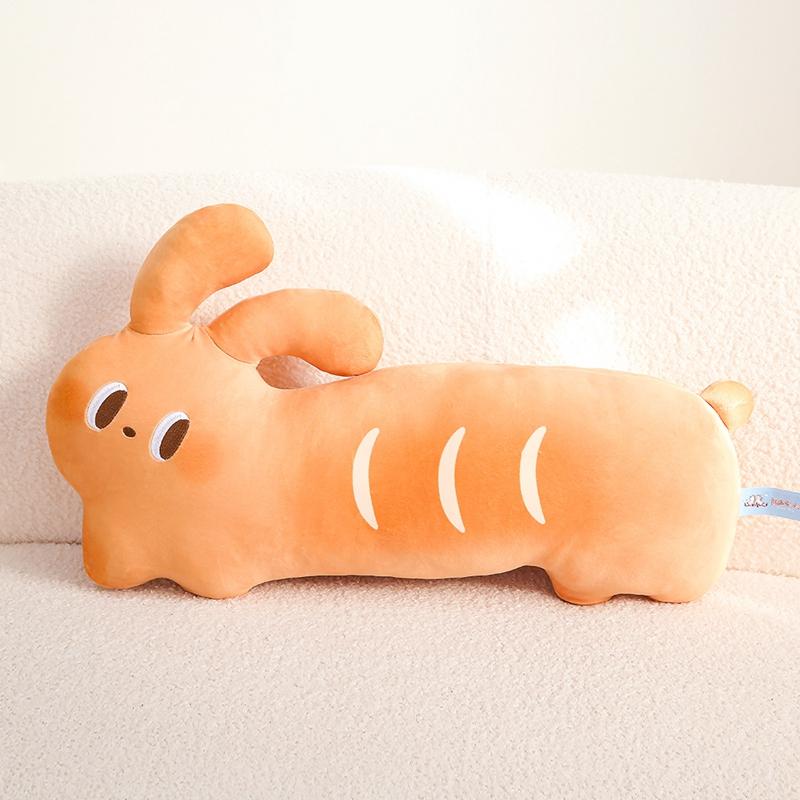 50cm Cute Toast Pillow Soft Plush Sofa Cushion Adorable Cat Rabbit Pig Bread Shape Hugging Pillow Gifts For Home Decor
