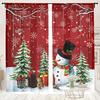 2 Pieces, Christmas Tree Snowman Snowflake Curtains -30% Blackout - Suitable for Living Room, Bedroom, Kitchen, Home Decoration