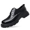 Retro Cowhide Platform Business Men's Dress Shoes Spring Autumn Soft-soled Man Wedding Shoes Genuine Leather Derby Shoes