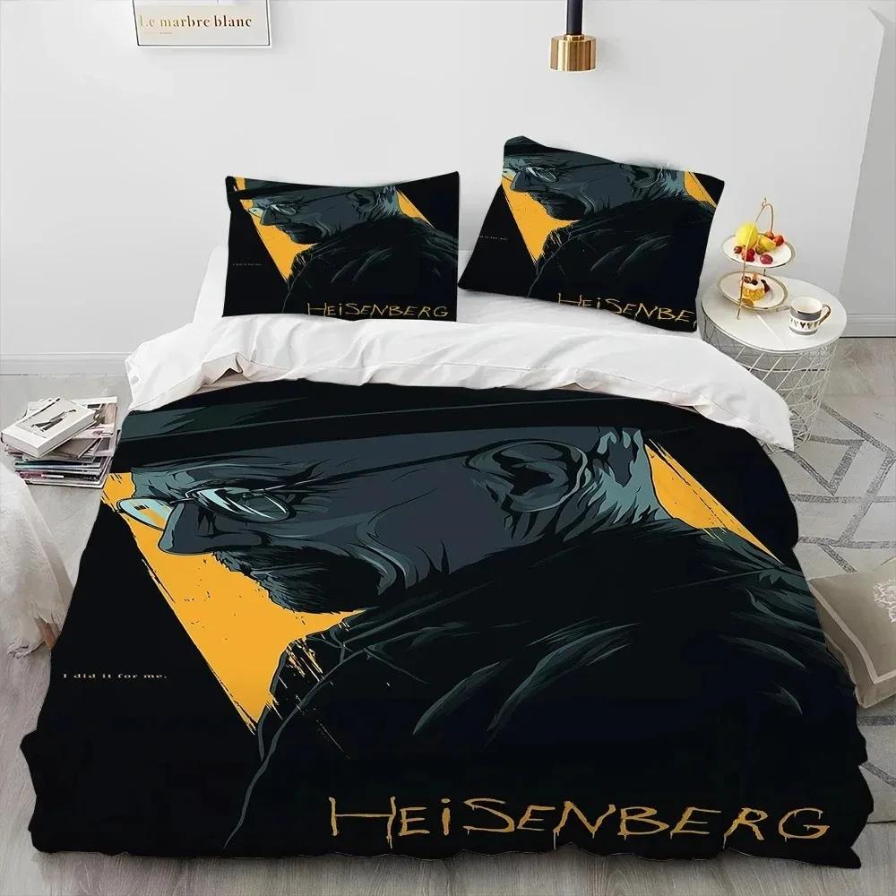 3D Breaking Bad Walter Hartwell Comforter Bedding Set,Duvet Cover Bed Set Quilt Cover Pillowcase,King Queen Size Bedding Set Boy