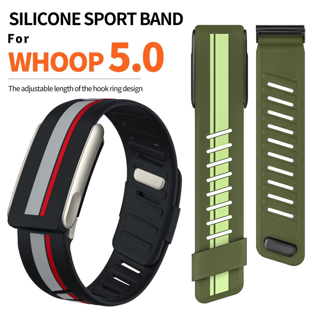 Cinturino per Orologio Sportivo per WHOOP 5.0/MG in Silicone Regolabile Impermeabile Morbido Resistente all'Usura Cinturino di Ricambio per WHOOP 5.0 ECG-MG