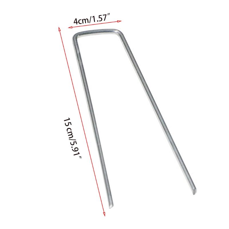 Heavy Duty Anti Rust Stakes U-shaped Weed Barrier Fabrics Stake Landscape Pins