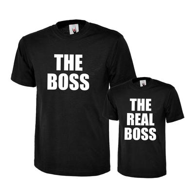 De Echte Baas Bijpassende T-shirts Vaderdag Papa Zoon Mama Dochter T-shirts Grappig
