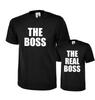 The Real Boss Matching T-Shirts Fathers Day Dad Son Mum Daughter Tee Tops Funny