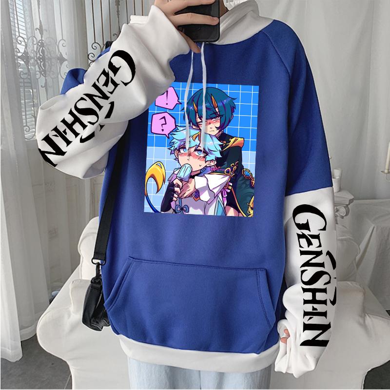 SHENHE Men's Y2K Graphic Hoodie - Loose Fit Streetwear Pullover With Flame Print, Long Sleeve - View #9