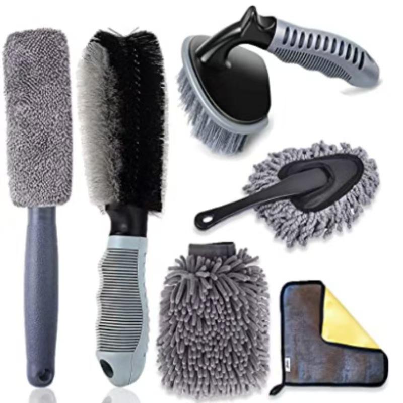 9-Piece Car Cleaning Set: Wheel Brush, Tire Brush & Wash Mitt for High-Performance Cleaning