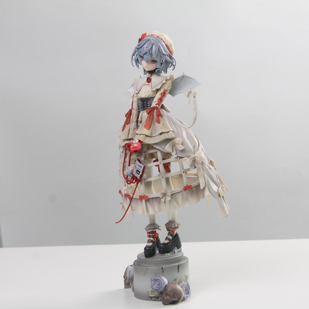 Anime Touhou Project Remilia Scarlet Figure Blood Bag Themed Short Hair Anime Statue Collectible Desktop Decor Model For Fans
