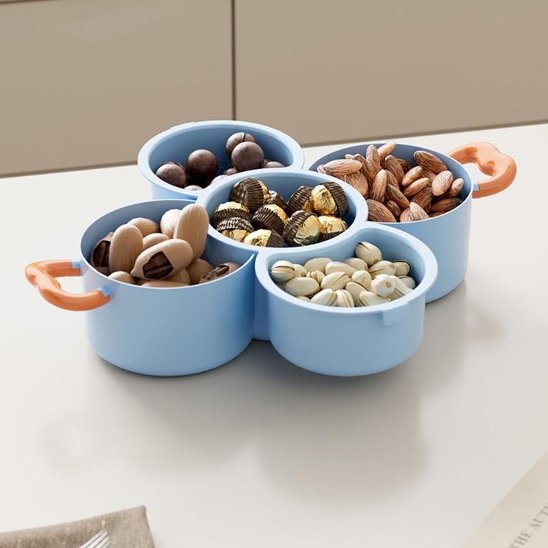Pack of 1 Removable Drain Basket Fruit Bowl Double Layer Design for Hygienic Storage Snacks and Fruits PP Plastic