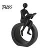Talos 3D Printed Reading Figurine, Abstract Reader Statue for Home Decor, Modern Minimalist Sculpture Bookshelf Desk Office Ornament