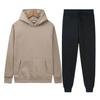 Felpa con cappuccio a maniche lunghe tinta unita da donna Set pantaloni da jogging Felpa con cappuccio in pile di marca Pantaloni spessi tute sportive con cappuccio