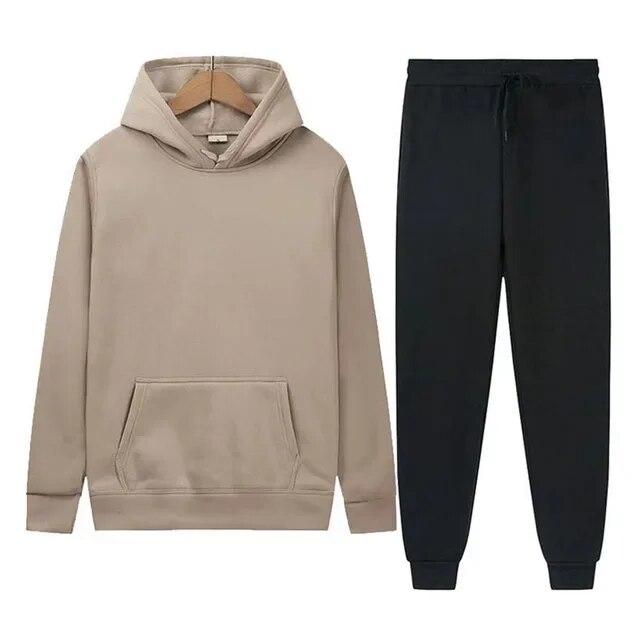 Felpa con cappuccio a maniche lunghe tinta unita da donna Set pantaloni da jogging Felpa con cappuccio in pile di marca Pantaloni spessi tute sportive con cappuccio