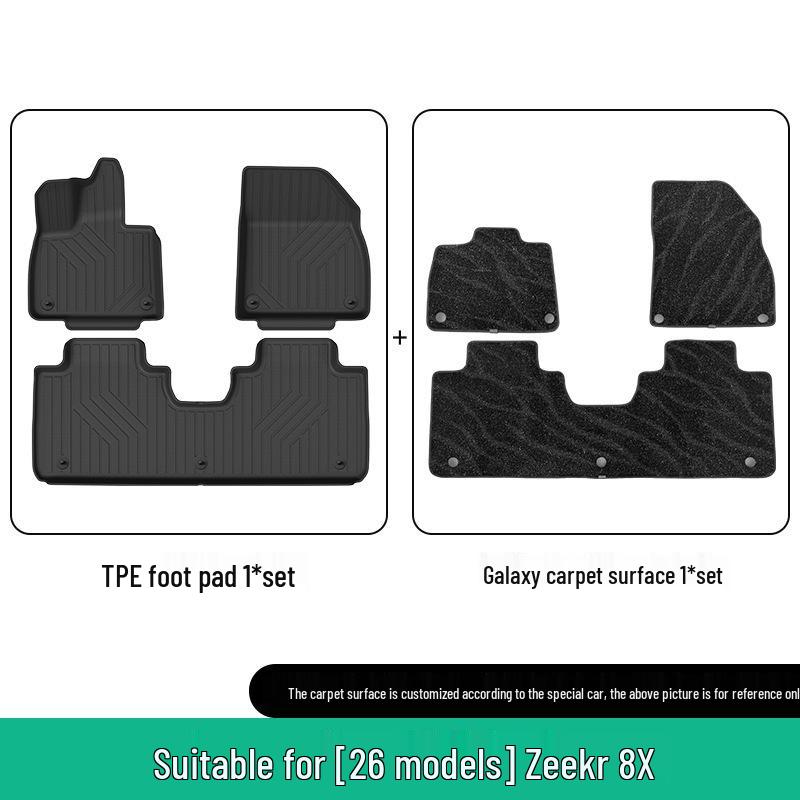 Zeekr 8X Car Floor Mats - Fits 26 Models, TPE, Waterproof, Anti-Slip, Eco-Friendly Trunk Mat
