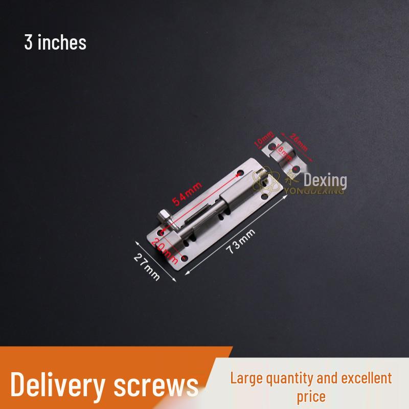 Stainless Steel Black Bolt for Cabinet & Wooden Door, Sizes: 1.5 To 5 Inches