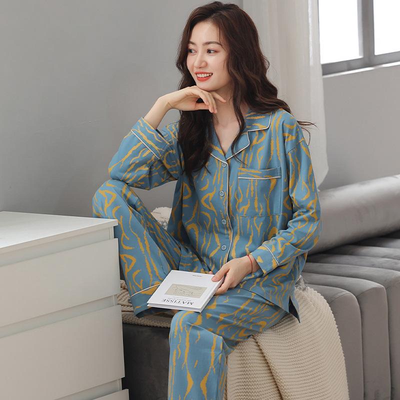 Pajamas women spring and autumn pure cotton long-sleeved 1011 new cotton suit Korean version casual can be worn outside loungewear
