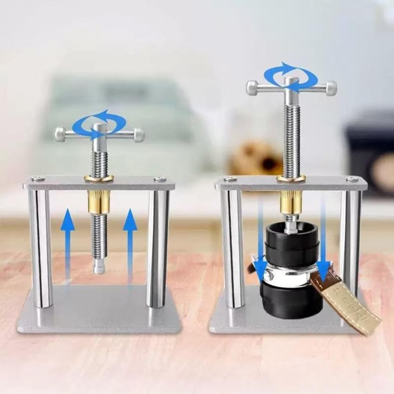 Uhrenpresswerkzeug-Set Einfache spiralförmige Uhrengehäusepressmaschine Gehäuseboden-Schließer Einfache Bedienung für DIY-Hobbyisten Reparatur