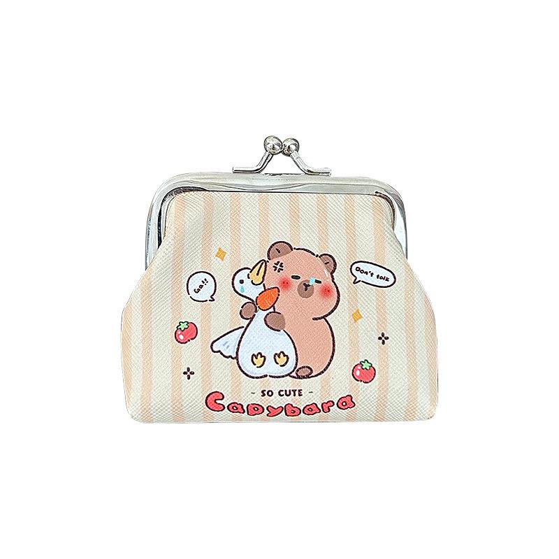 Kapibara PU Portmonetka: Urocza Mini Torebka na Monety, Słuchawki, Klucze, Kable i Więcej