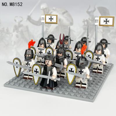 12 stücke Mittelalterlichen Teutonic Crusader Ritter Action Figur Baustein Spielzeug für Kinder