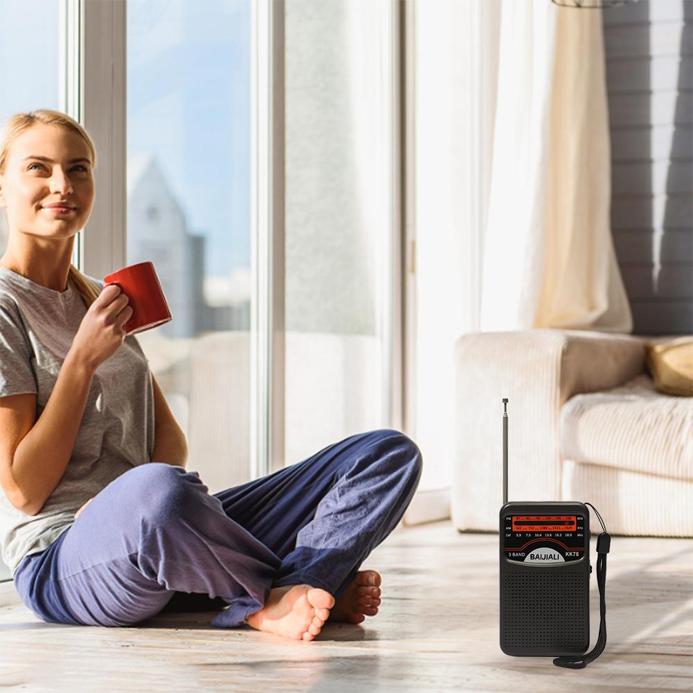 Outdoor Radio Built-in Speaker Portable Mini Radio SW/AM/FM Battery Operated Telescopic Antenna for Indoor Outdoor Emergency Use