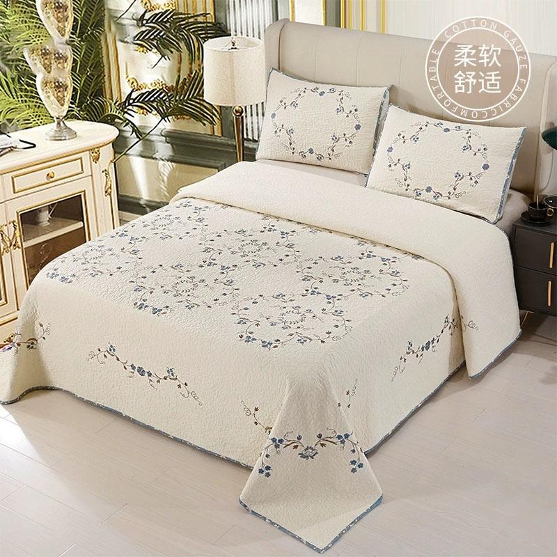 Luxury Embroidered Quilt Coverlet Set 3Pcs Ultra Soft Washed Bedspread All Season Warm Blanket for Couch Bed