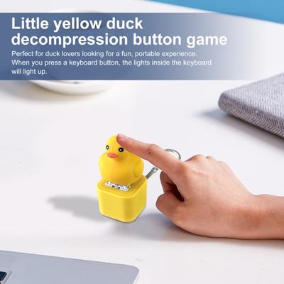 1/2/3Pcs Ducky Caps Keychain Fidget Toy Sounding Pendant Stress Reliever Duck Keyboard Fidget Toy Keychain