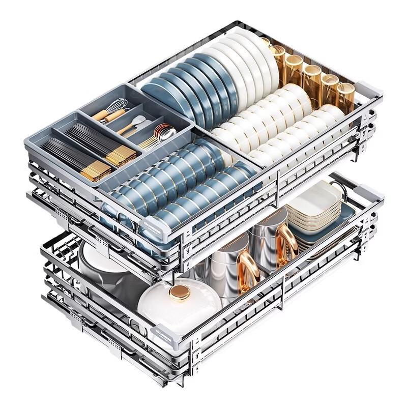 Handun 304 Stainless Steel Cabinet Storage Rack with Damping Rail