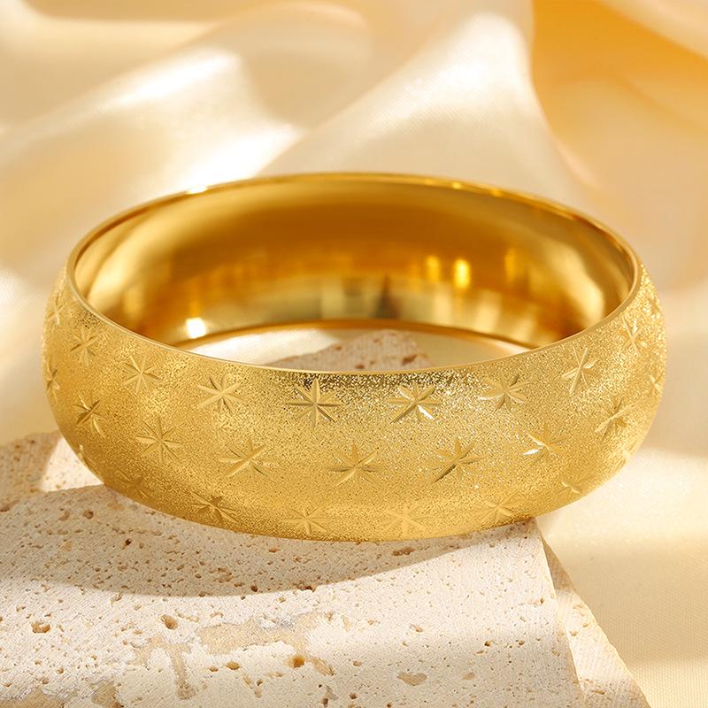 Chinese Style Closed Light Luxury Round Frosted Buddha Light Bracelet Pattern Heritage Jewelry Bracelet