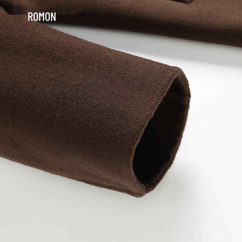 Luomeng Men's 70% Wool Double-Breasted Mid-Length Overcoat